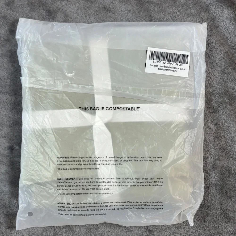 Quince European Linen Everyday Napkins Set of 4 Willowleaf Green 20x20 NEW